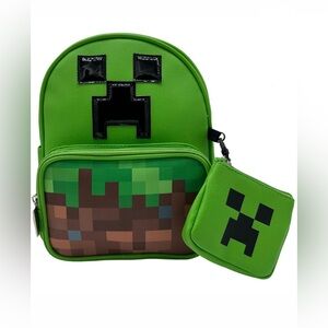 New Minecraft Backpack Faux Pebble Leather.